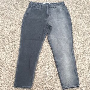 Hollister black gray two tone curvy high rise mom tapered jeans
